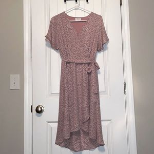 Sienna Sky Mini Purple Flower Wrap Dress M